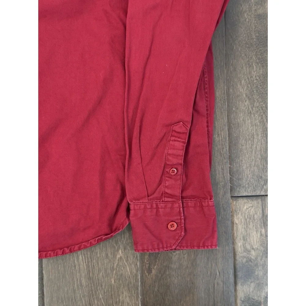 Vintage Levi's Mens Button Down Shirt Classic Fit Size L Red‎ Long Sleeve Pocket